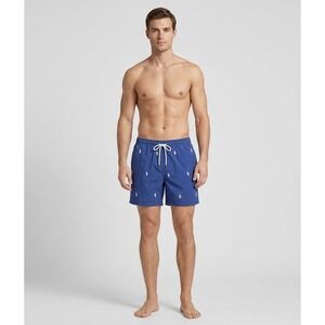 Polo Ralph Lauren Swim Trunks Mens 2XL Blue All Over Pony Logo Traveler Shorts